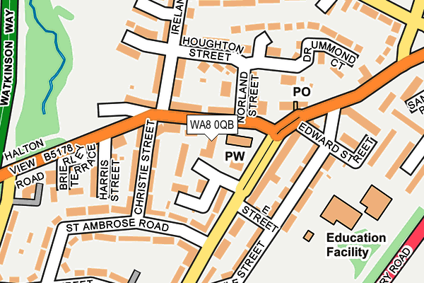 WA8 0QB map - OS OpenMap – Local (Ordnance Survey)