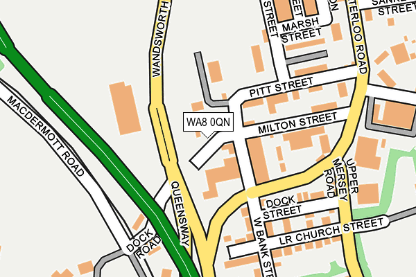 WA8 0QN map - OS OpenMap – Local (Ordnance Survey)