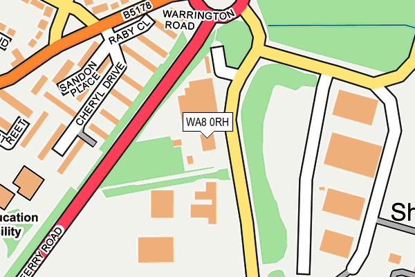 WA8 0RH map - OS OpenMap – Local (Ordnance Survey)
