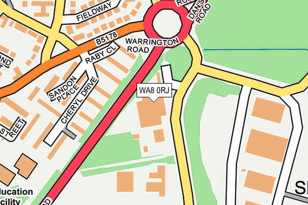 WA8 0RJ map - OS OpenMap – Local (Ordnance Survey)