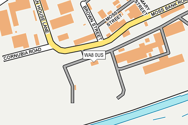 WA8 0US map - OS OpenMap – Local (Ordnance Survey)