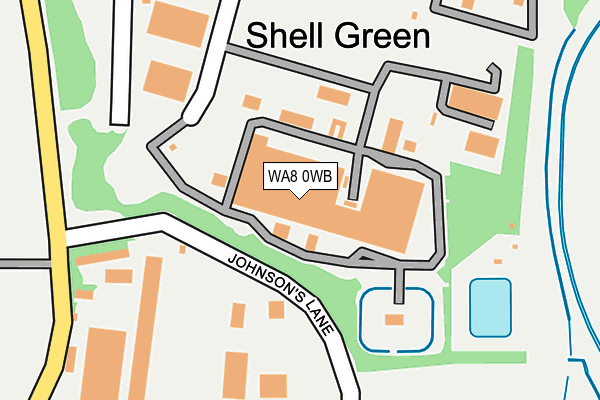 WA8 0WB map - OS OpenMap – Local (Ordnance Survey)