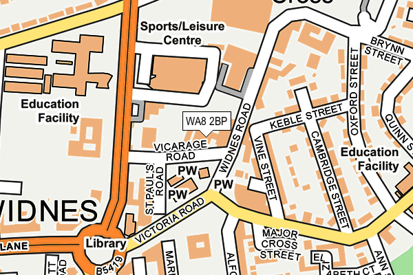 WA8 2BP map - OS OpenMap – Local (Ordnance Survey)