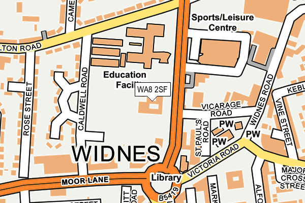 WA8 2SF map - OS OpenMap – Local (Ordnance Survey)