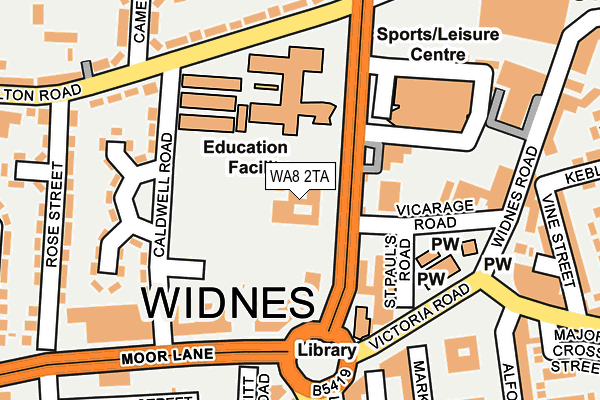 WA8 2TA map - OS OpenMap – Local (Ordnance Survey)