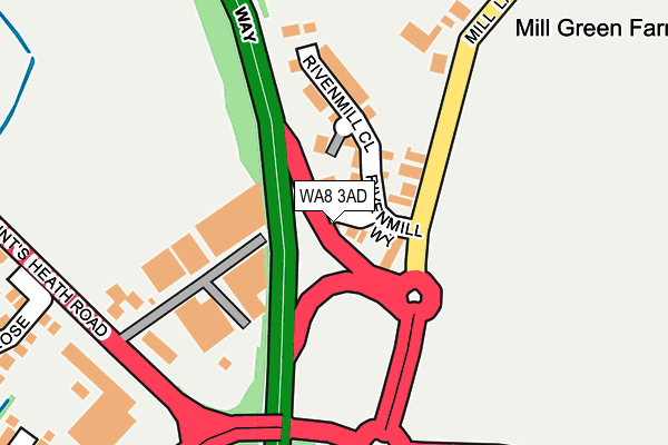 WA8 3AD map - OS OpenMap – Local (Ordnance Survey)