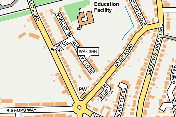 WA8 3HB map - OS OpenMap – Local (Ordnance Survey)
