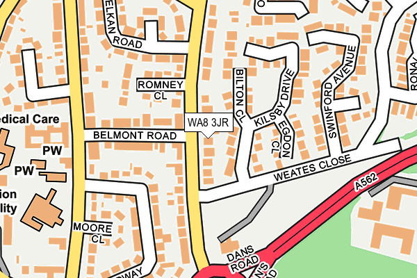 WA8 3JR map - OS OpenMap – Local (Ordnance Survey)