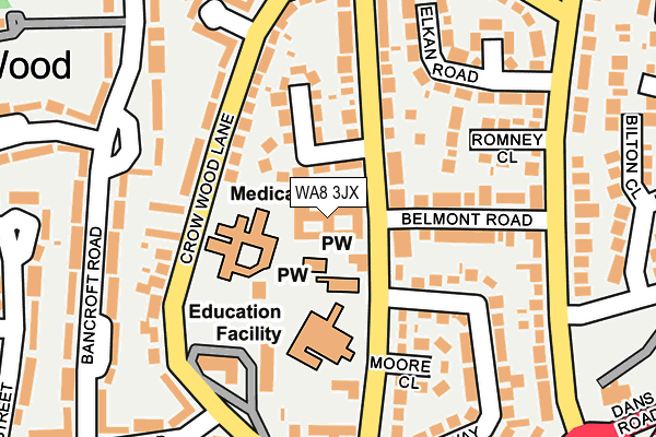WA8 3JX map - OS OpenMap – Local (Ordnance Survey)