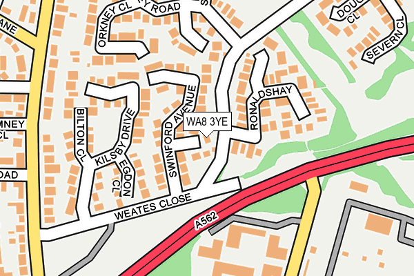 WA8 3YE map - OS OpenMap – Local (Ordnance Survey)