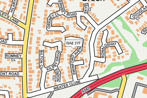 WA8 3YF map - OS OpenMap – Local (Ordnance Survey)