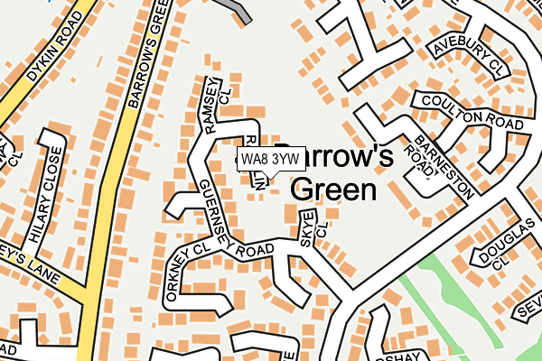 WA8 3YW map - OS OpenMap – Local (Ordnance Survey)