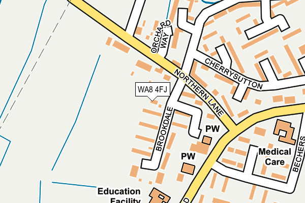 WA8 4FJ map - OS OpenMap – Local (Ordnance Survey)