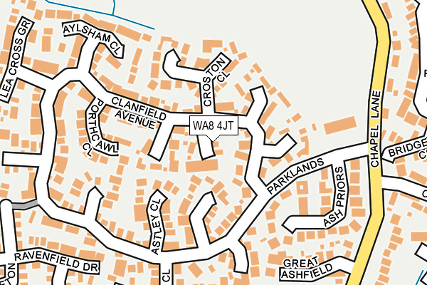 WA8 4JT map - OS OpenMap – Local (Ordnance Survey)