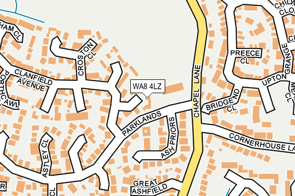 WA8 4LZ map - OS OpenMap – Local (Ordnance Survey)