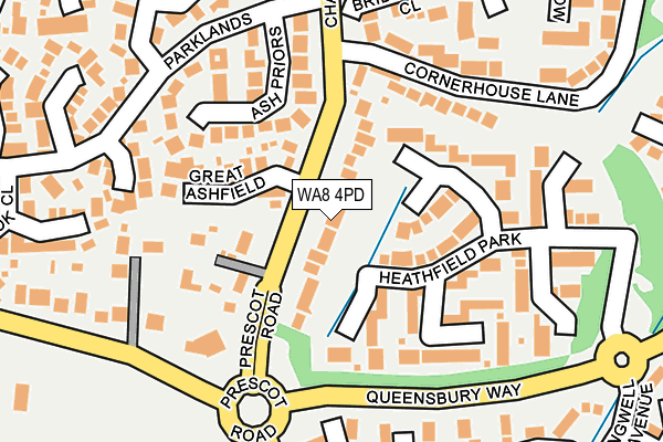 WA8 4PD map - OS OpenMap – Local (Ordnance Survey)