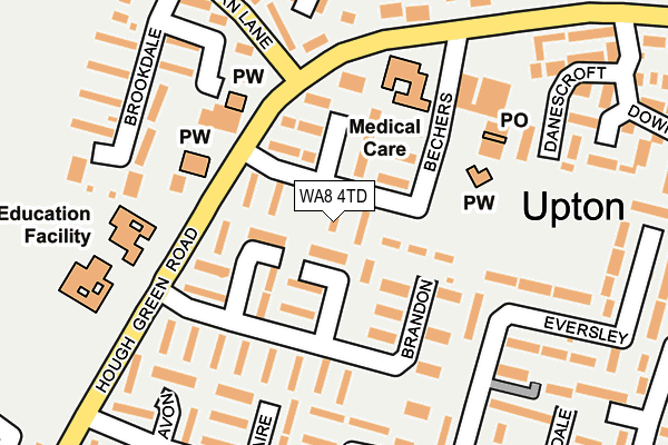 WA8 4TD map - OS OpenMap – Local (Ordnance Survey)