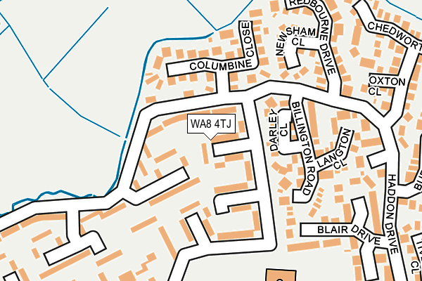 WA8 4TJ map - OS OpenMap – Local (Ordnance Survey)
