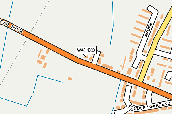 WA8 4XQ map - OS OpenMap – Local (Ordnance Survey)