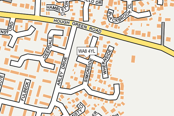 WA8 4YL map - OS OpenMap – Local (Ordnance Survey)