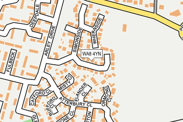 WA8 4YN map - OS OpenMap – Local (Ordnance Survey)
