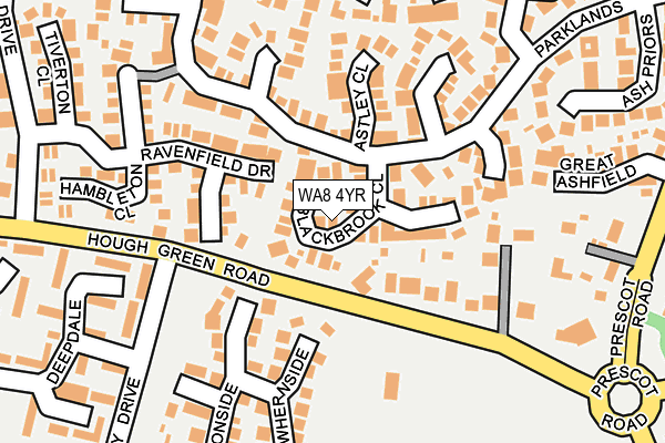 WA8 4YR map - OS OpenMap – Local (Ordnance Survey)