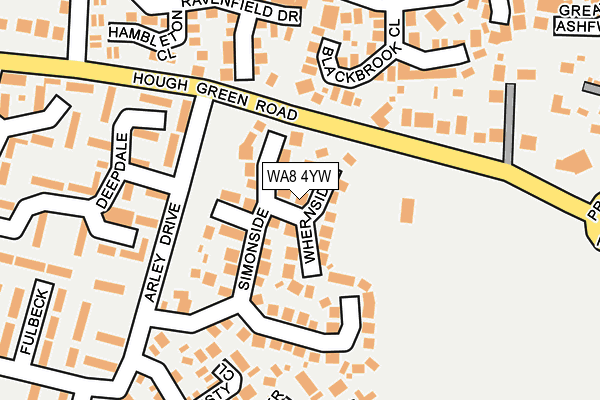WA8 4YW map - OS OpenMap – Local (Ordnance Survey)