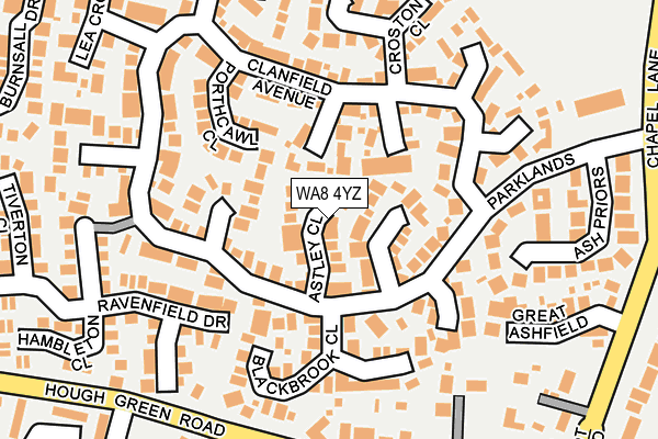 WA8 4YZ map - OS OpenMap – Local (Ordnance Survey)