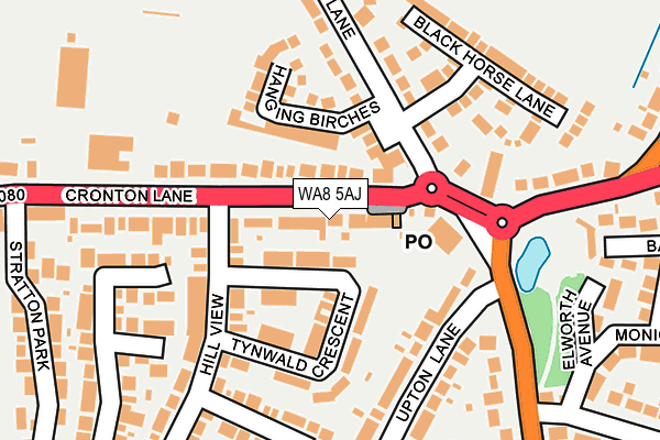 WA8 5AJ map - OS OpenMap – Local (Ordnance Survey)