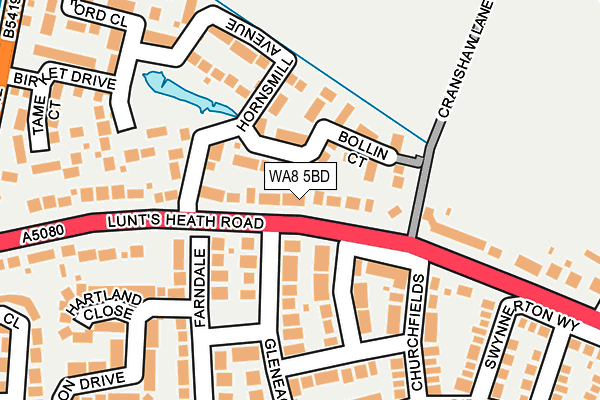 WA8 5BD map - OS OpenMap – Local (Ordnance Survey)