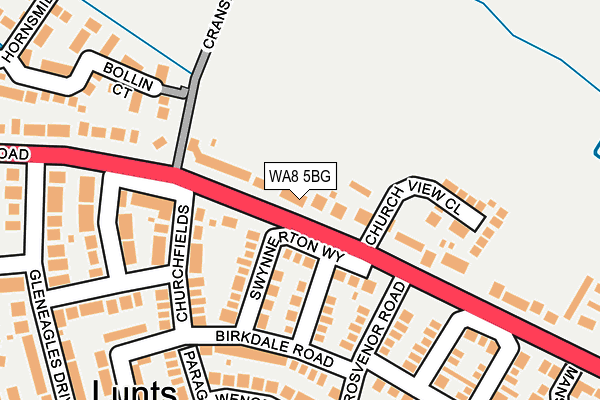WA8 5BG map - OS OpenMap – Local (Ordnance Survey)