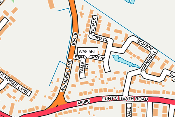 WA8 5BL map - OS OpenMap – Local (Ordnance Survey)