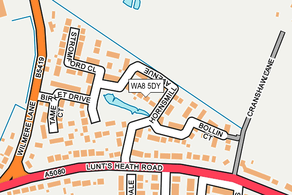 WA8 5DY map - OS OpenMap – Local (Ordnance Survey)
