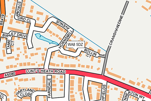WA8 5DZ map - OS OpenMap – Local (Ordnance Survey)