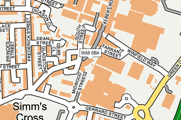 WA8 6BA map - OS OpenMap – Local (Ordnance Survey)