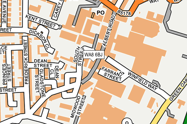 WA8 6BJ map - OS OpenMap – Local (Ordnance Survey)