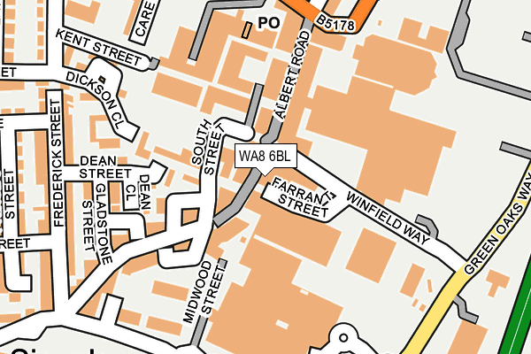 WA8 6BL map - OS OpenMap – Local (Ordnance Survey)