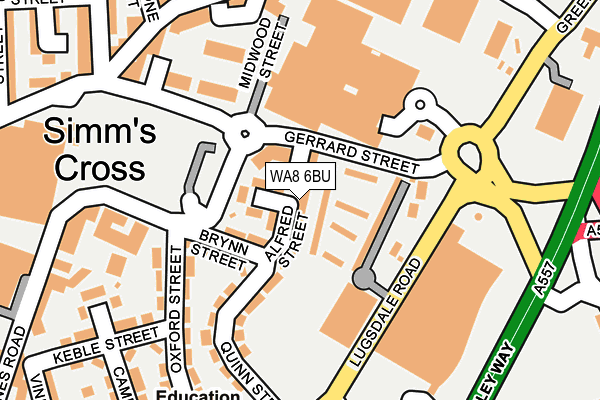 WA8 6BU map - OS OpenMap – Local (Ordnance Survey)
