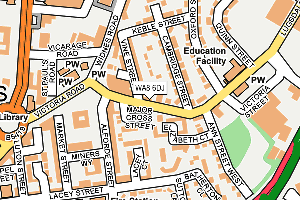 WA8 6DJ map - OS OpenMap – Local (Ordnance Survey)