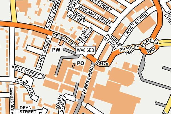 WA8 6EB map - OS OpenMap – Local (Ordnance Survey)