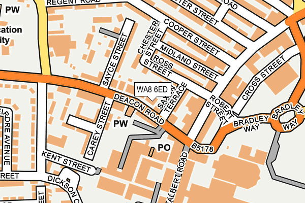 WA8 6ED map - OS OpenMap – Local (Ordnance Survey)