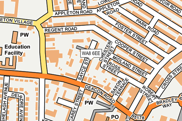 WA8 6EE map - OS OpenMap – Local (Ordnance Survey)