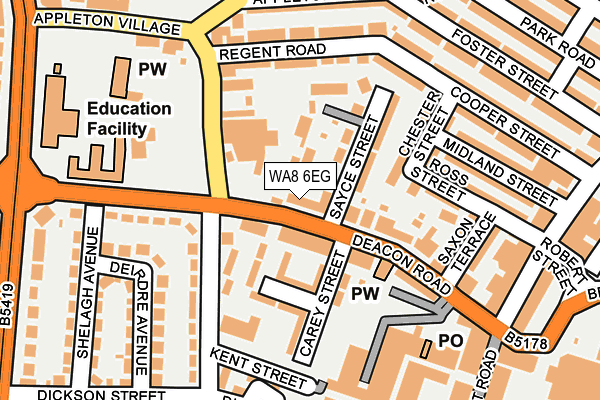 WA8 6EG map - OS OpenMap – Local (Ordnance Survey)