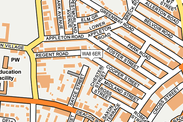 WA8 6ER map - OS OpenMap – Local (Ordnance Survey)