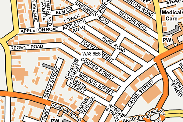 WA8 6ES map - OS OpenMap – Local (Ordnance Survey)