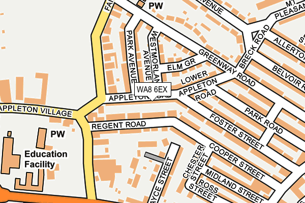 WA8 6EX map - OS OpenMap – Local (Ordnance Survey)