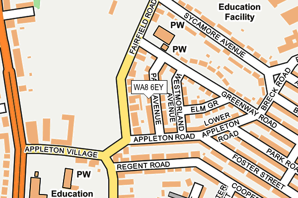 WA8 6EY map - OS OpenMap – Local (Ordnance Survey)