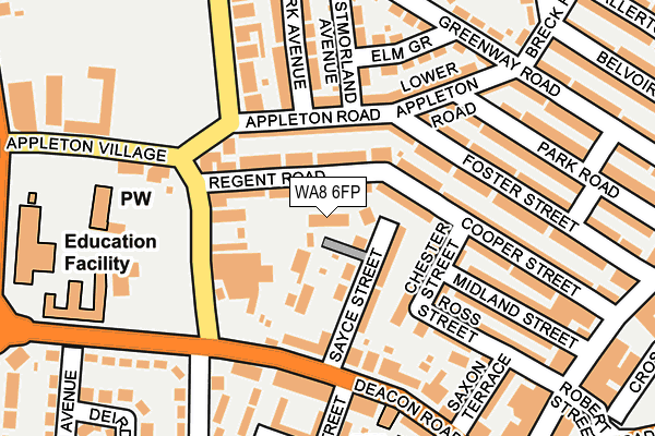 WA8 6FP map - OS OpenMap – Local (Ordnance Survey)