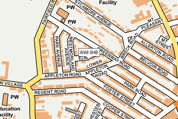 WA8 6HB map - OS OpenMap – Local (Ordnance Survey)