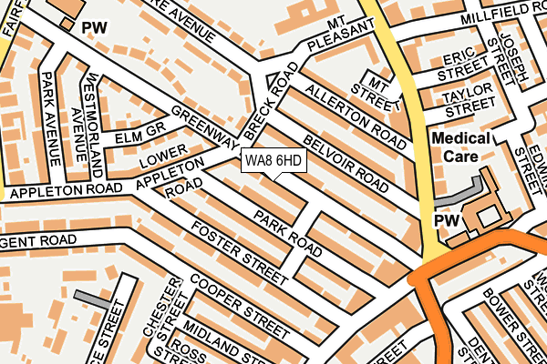 WA8 6HD map - OS OpenMap – Local (Ordnance Survey)